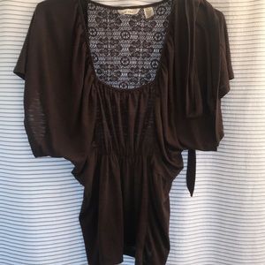 Brown knit blouse